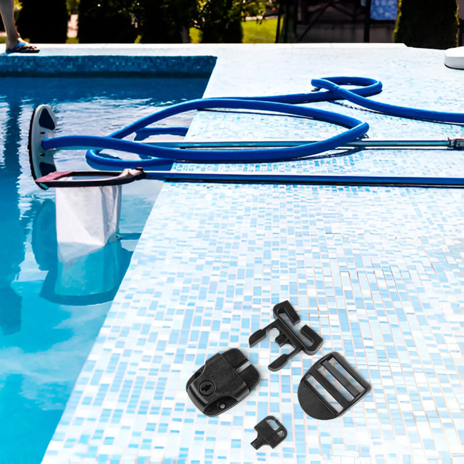 4 Pack Spa Tub Cover Latch Repair Kit with Keys and Hardware for 1 Inch Wide Straps Replacement Locks for Covers