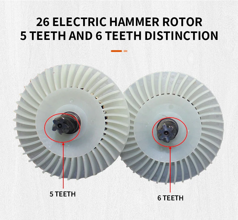 Elektro werkzeug Zubehör ubilly Thunderbolt Mads 26 Elektro hammer Rotor 5 Zähne 90726k Rotor – Detail 2