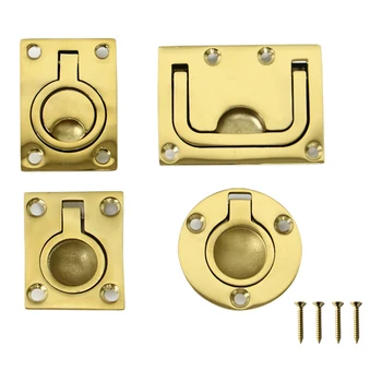 البحرية 316 الفولاذ المقاوم للصدأ النحاس تصفيح يفقس مقبض سحب مع تصاعد مسامير مستديرة مربع فلوش رفع الدائري للقارب