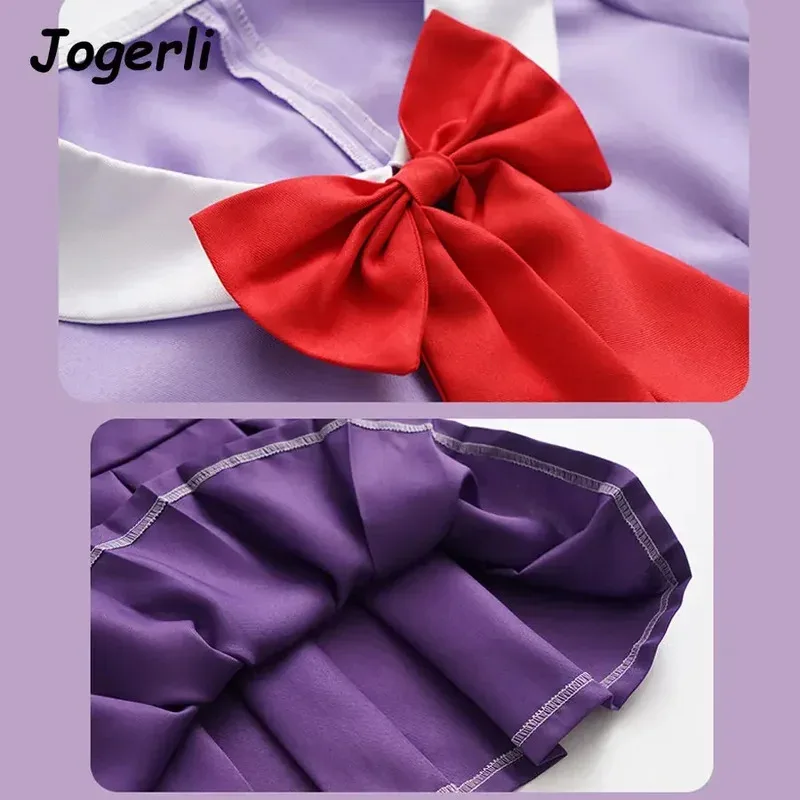 Jogerli Anime Future Diary Mirai Nikki Gasai Yuno disfraces Cosplay traje de marinero uniforme escolar falda peluca mujer disfraz de Halloween