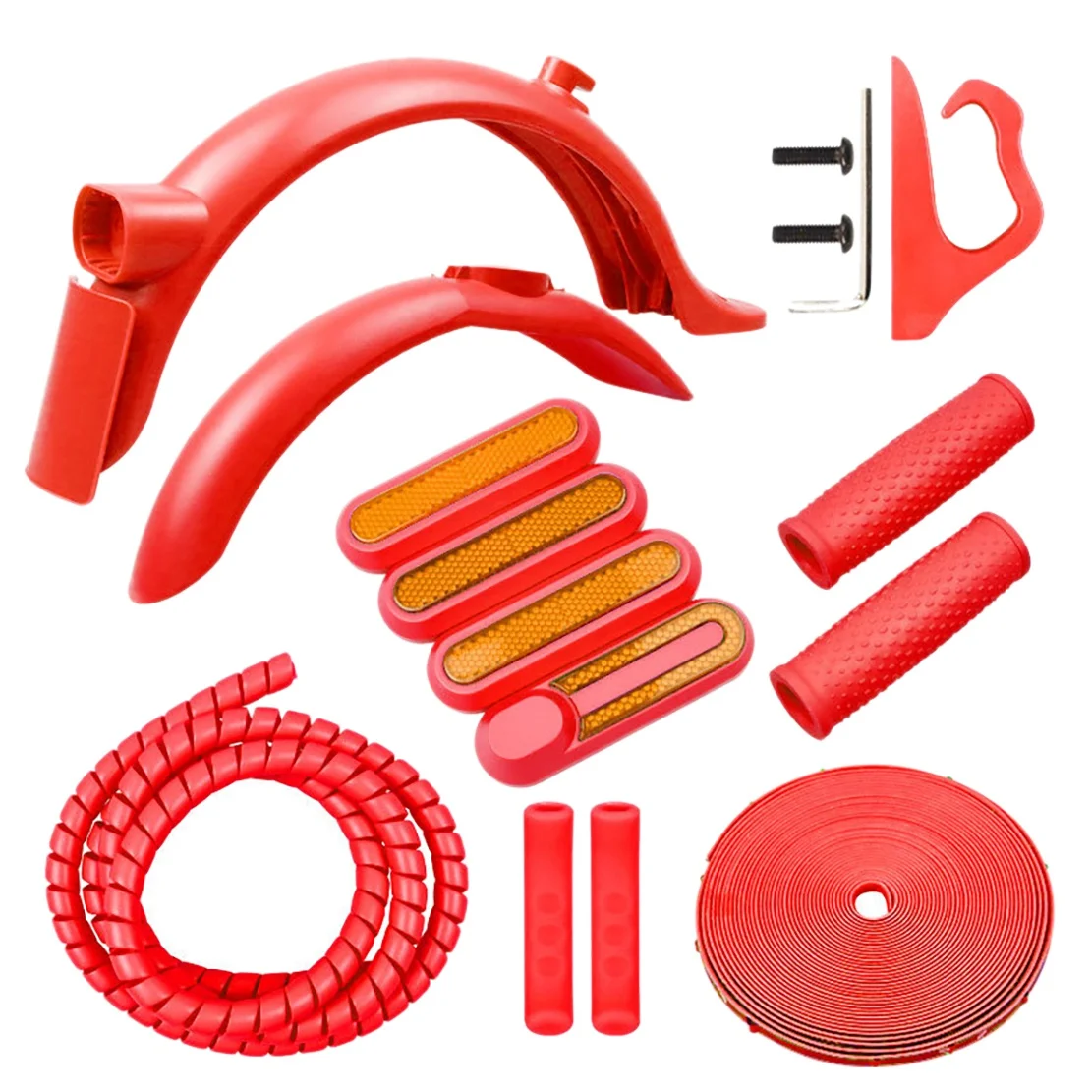 Coloured Mudguard Kit for Xiaomi M365 1S Pro 2 Scooter Fender Line Tube Anti-Collision Strip Handlebar Grip