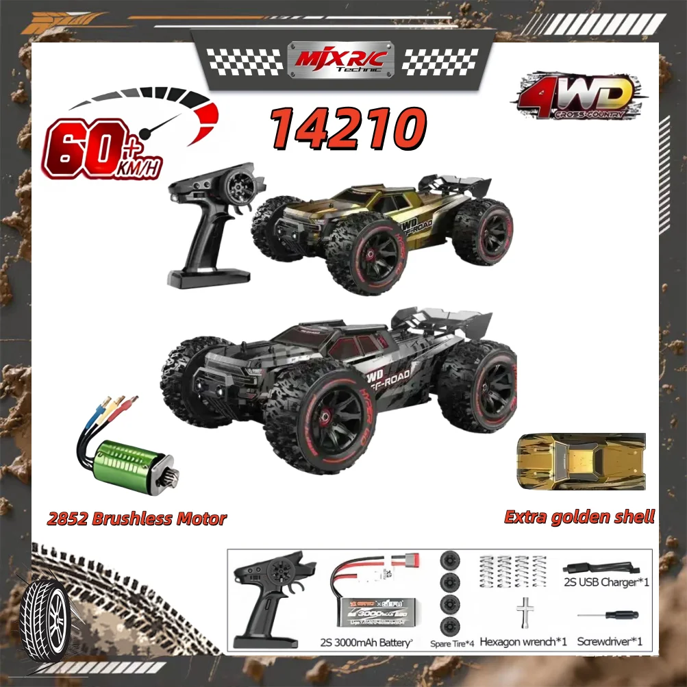 

1/14 MJX HYPER GO 14210 Бесщеточный 4WD 60 км/ч гоночный автомобиль с дистанционным управлением внедорожный грузовик для взрослых/детей Рождественский подарок