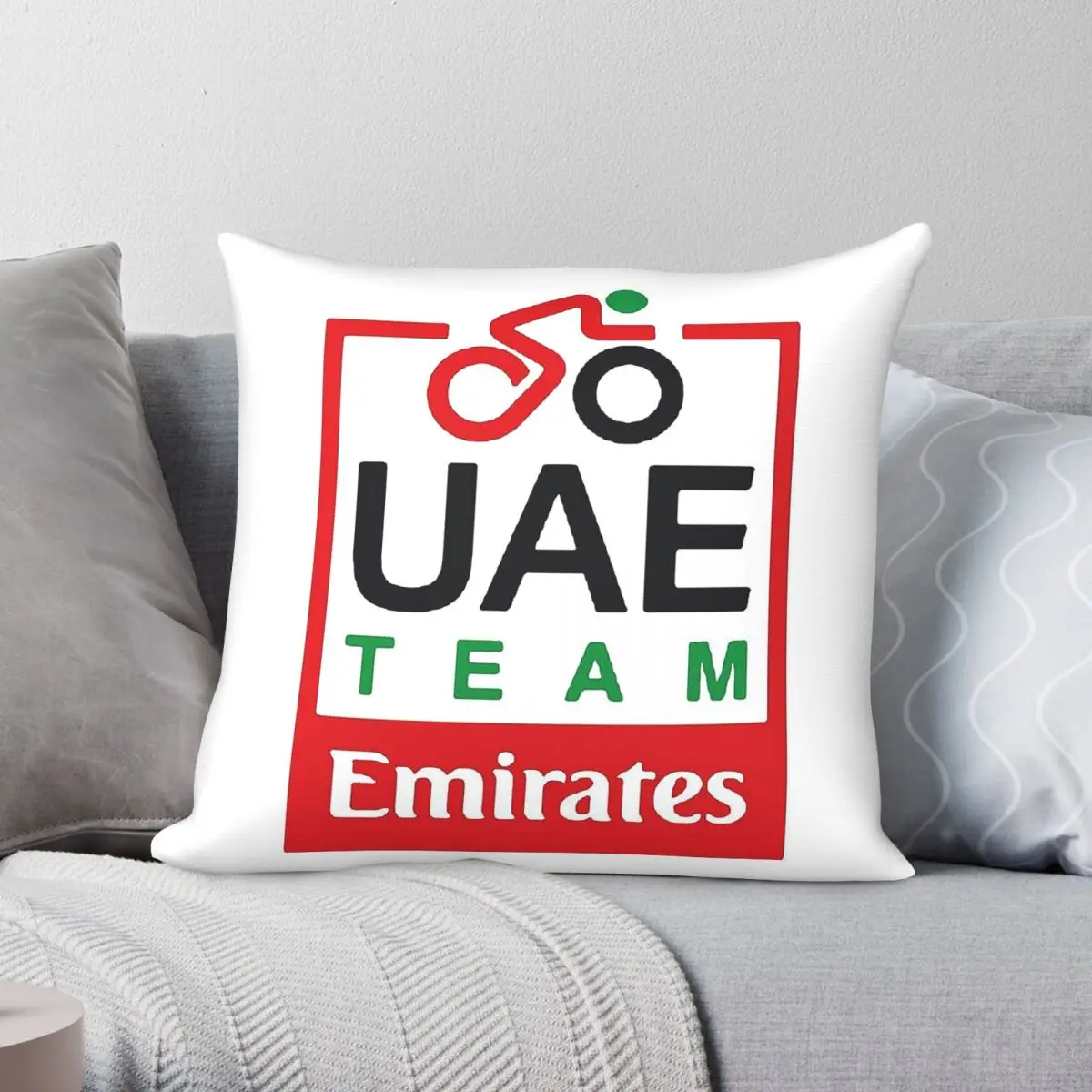 Uae Team Emirates Pro Cycling Pillowcase Polyester Linen Velvet Creative Zip Decor Pillow Case Sofa Seater Cushion Cover 45x45