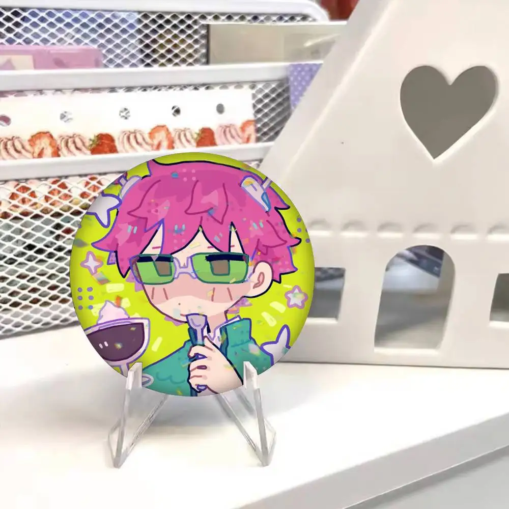 Anime Saiki k-Kusuo  25 32 44 58 75mm Badges Personalized Round Brooches Pins Accessory Gift