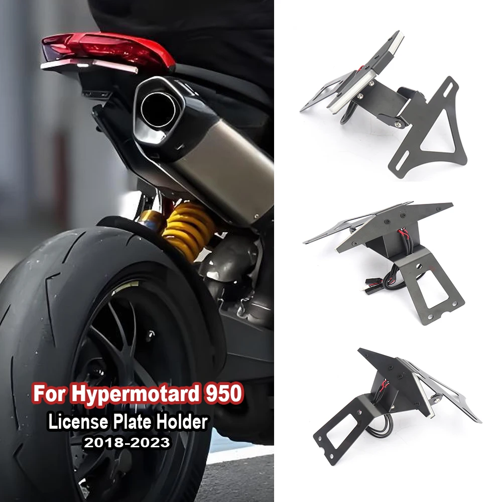 

﻿Motorcycle Rear Short Tail Tidy License plate holder frame Turn LED Light For Ducati Hypermotard 950 2018-2023
