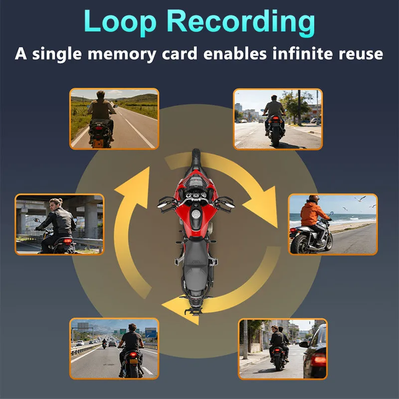2K Motorcycle Dash Cam WiFi Driving Recorder Waterproof Rainproof Outdoor Camera for Electric Scooter Motor Bike view 5
