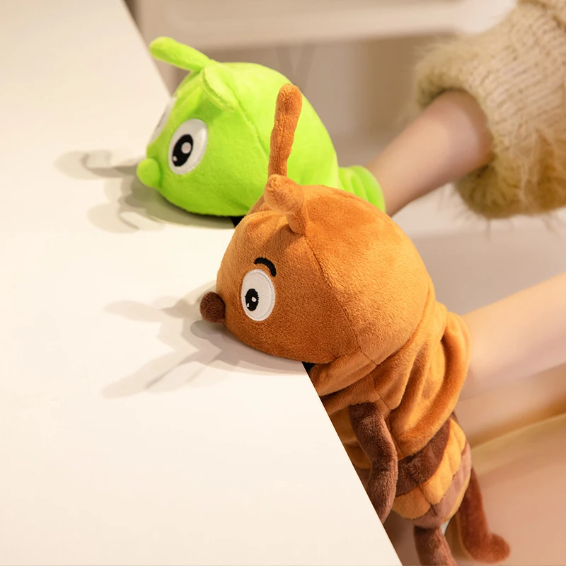 30CM Burattini a mano Giocattolo per bambini Peluche Insetti Animale Caterpillar Coccinella Burattini a mano Bambola Famiglia Storytelling Gioco di ruolo Giocattolo da dito