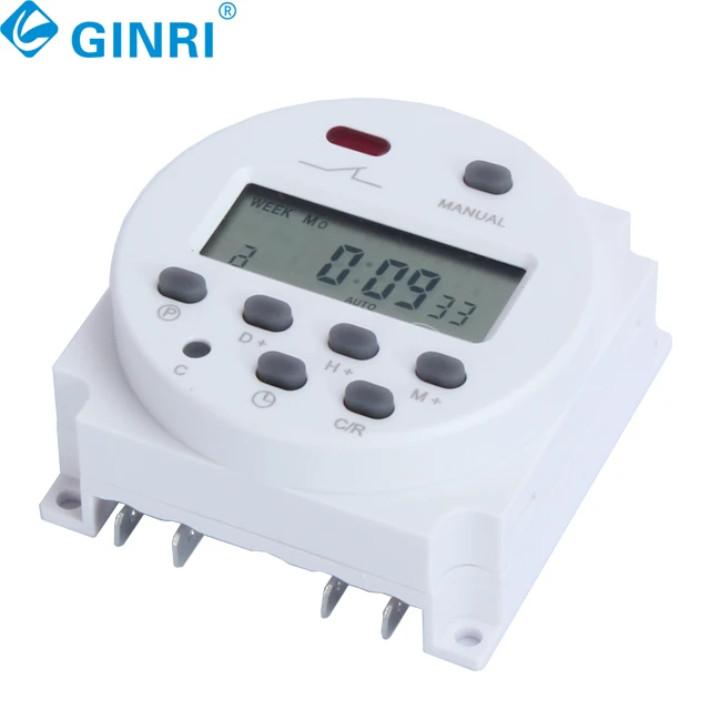 5 pièces Ginri YP109A minuterie Programmable avec 4 fils écran LCD numérique quotidien hebdomadaire minuterie numérique commutateur