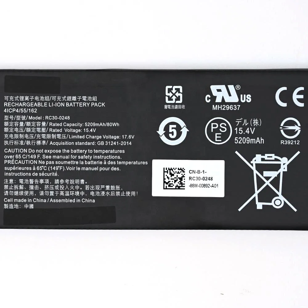 RC30-0248 15.4V 80Wh Original Laptop Battery for Razer Blade 15 Advanced 2019 2018 GTX 1060 4ICP4/55/162