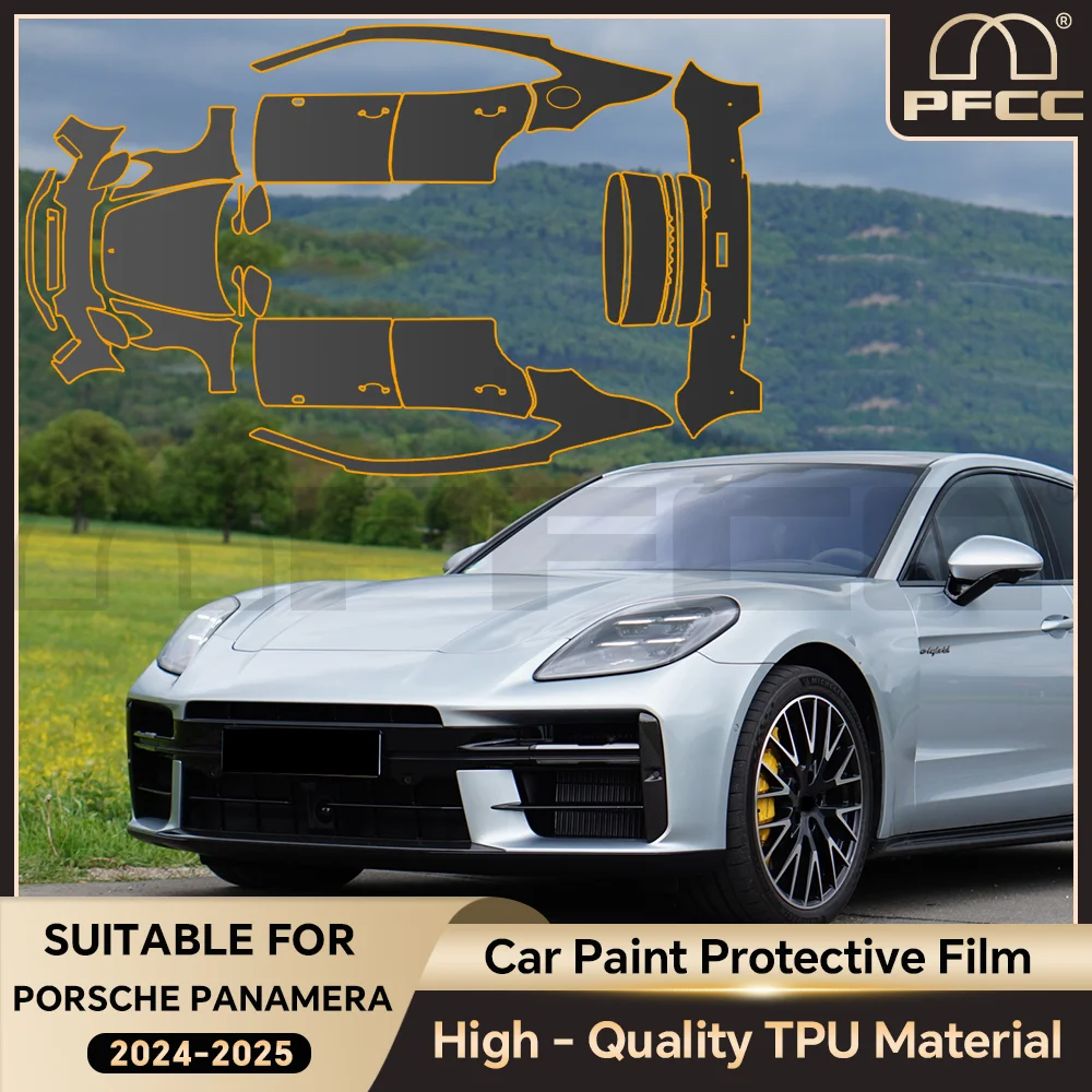 

Car Paint Protection Film PPF Pre-cut Transparent Body Sticker Anti-scratch Cars Accessories For Porsche Panamera Base 2024-UP