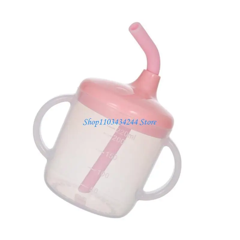Infant Learning Cup Feature 220ml Capacity Drinking Cup Leak Resistant Lid