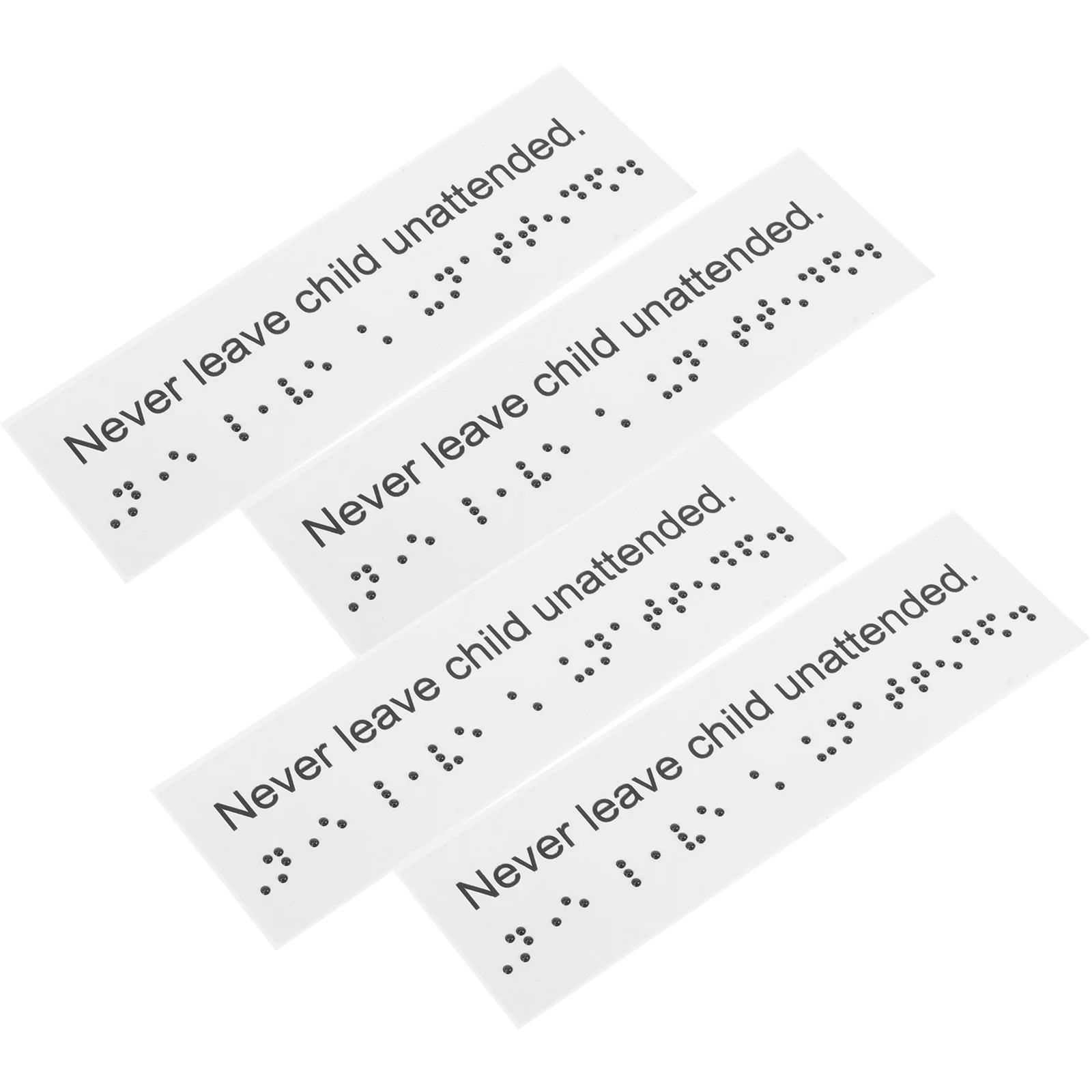 4 Pcs Digital Signage Plastic Braille Label Board Blinder Attention Outdoor Supplies Pvc Office