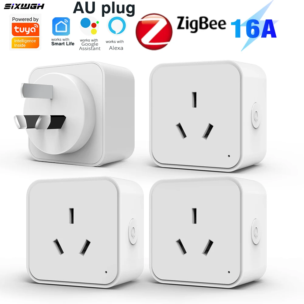 Tomada Inteligente Tuya Zigbee 3.0 Padrão AU com Temporizador NZ e Monitoramento de Energia, Compatível com o Aplicativo Smart Life, Alexa e Google