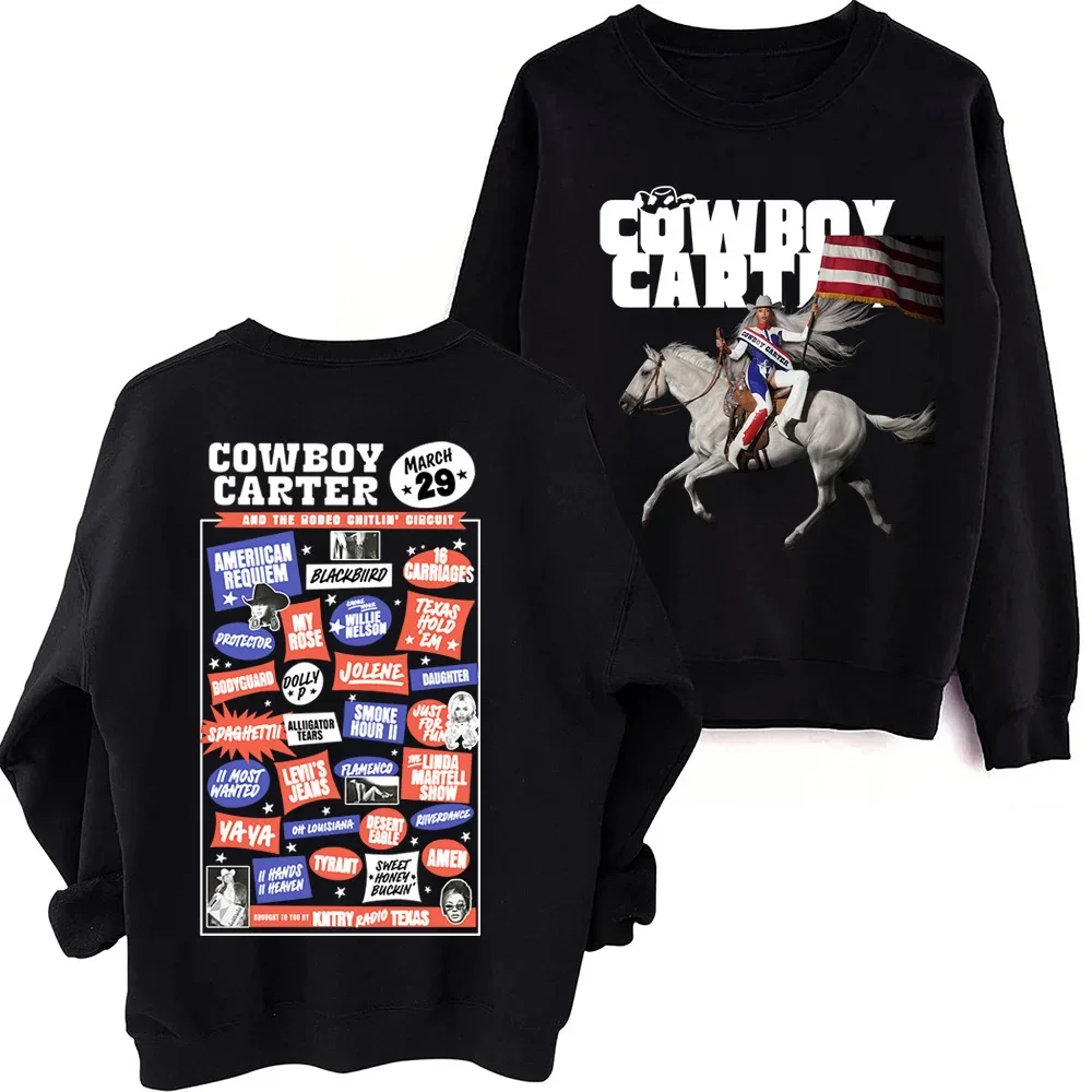 Cowboy Carter Autumn Sweatshirts Beyonce and Miley Cyrus Hoodies Hip Hop Hoodie Y2K Oversized Fans Gift Unisex