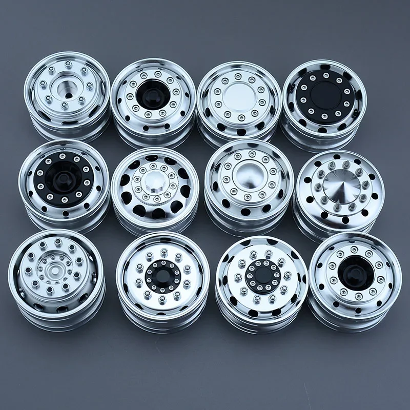 RC Car Metal Front Wheel Drive/Bearing Hub Rim 1/14 RC Truck for SCANIA Tamiya 770S R620 for VOLVO ACTROS Model Car DIY view 6