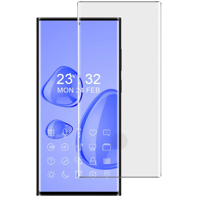 

IMAK Side Glue 3D Curved AGC Glass Protective Film Ultra Clear Tempered Glass Full Screen Protector for Samsung Galaxy S22 Ultra