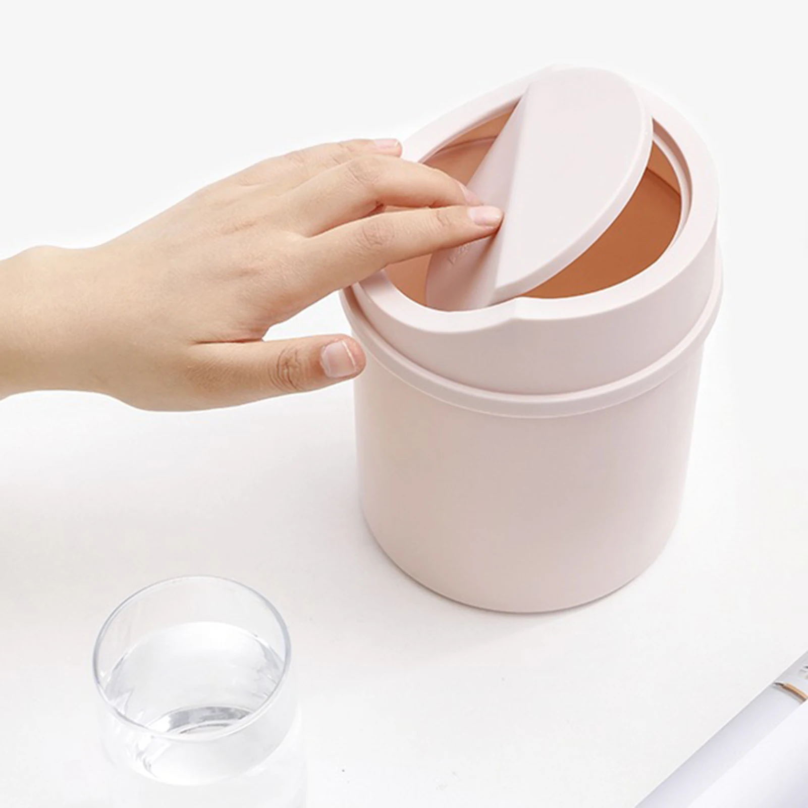 Desktop Waste Bin with Lid Universal Office Organizer Storage Home Garbage Basket Container Table Trash Bin Small Trash Can