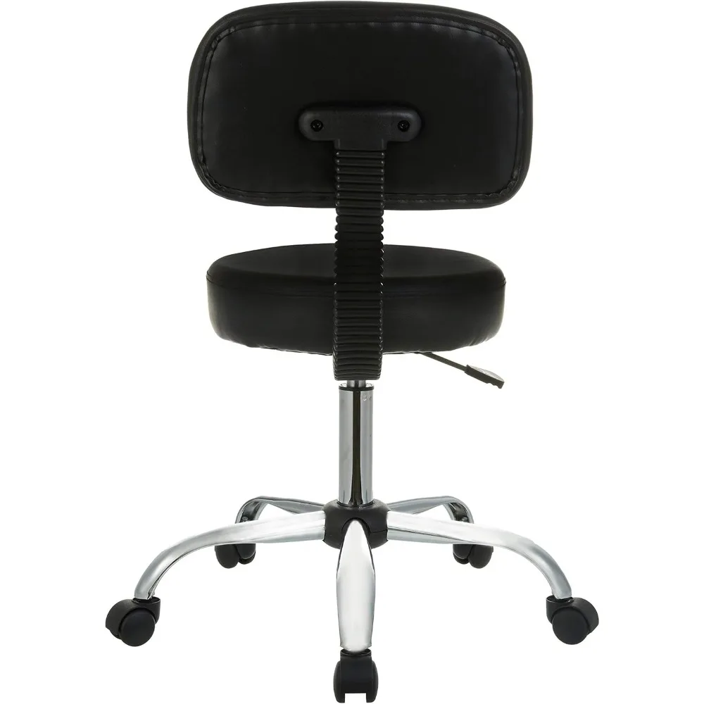 مقعد صياغة قابل للتعديل مع وسادة خلفية وعجلات - سعة 250 رطل، كرسي دوار للمكتب والمنزل #4