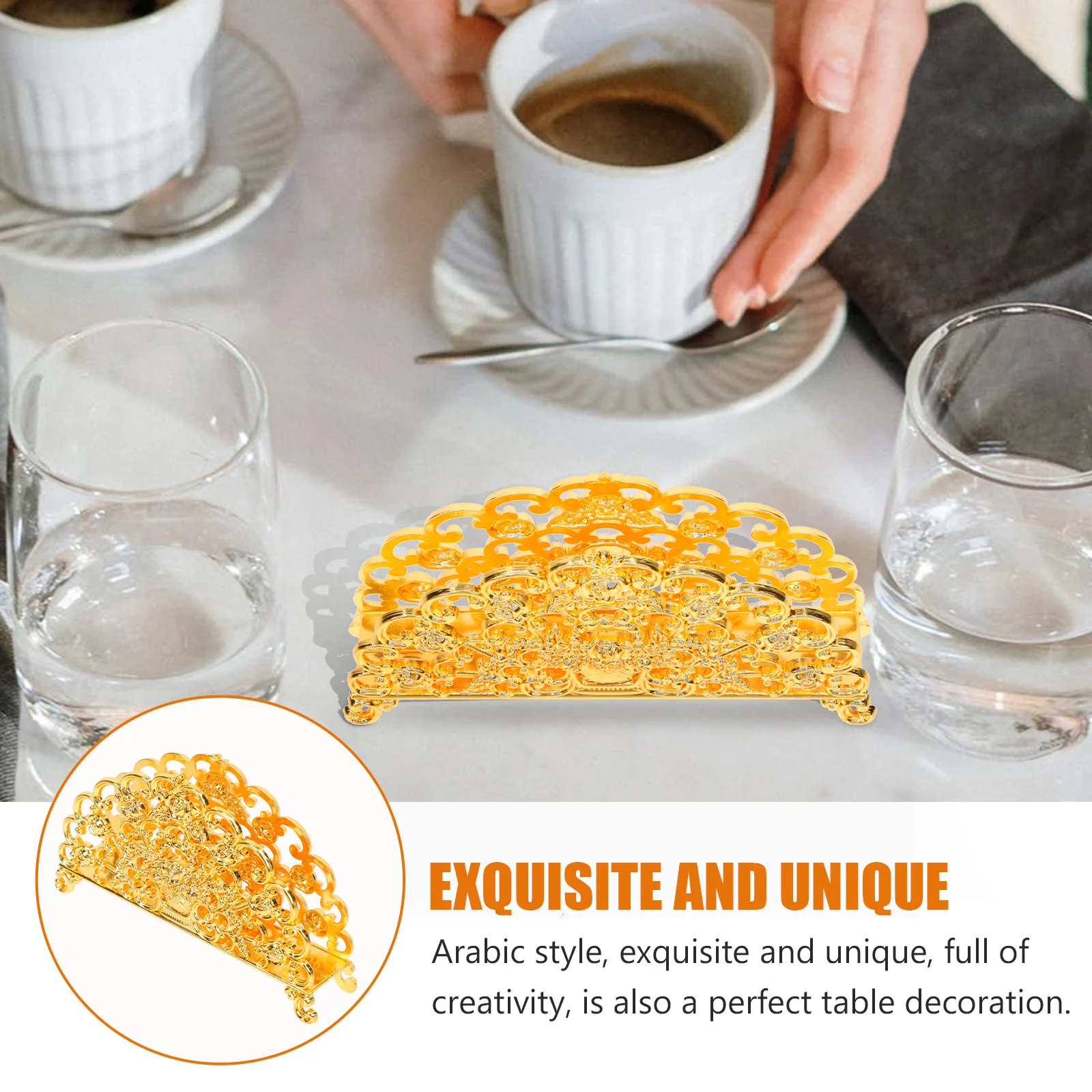 

Retro Zinc Napkin Holder Smooth Edge Napkin Holder Tissue Rack Creative Tableware Metal Paper Towel St Storage