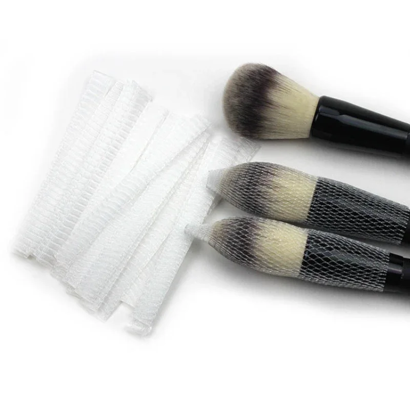 100 個メイクブラシ保護メッシュセットローズガーゼセットメイクブラシ保護メッシュガードプロテクターカバーメイクツール