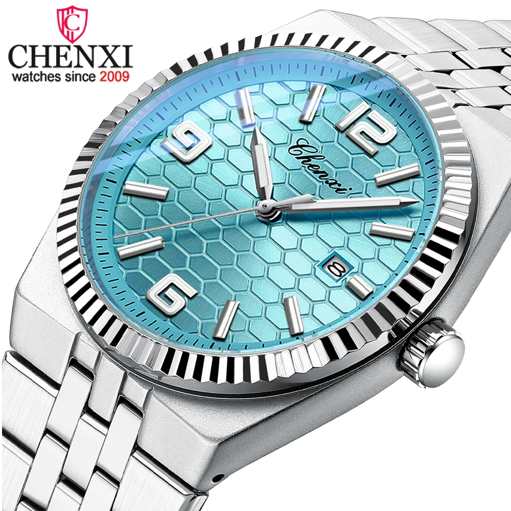 

CHENXI Роскошные наручные часы мужские деловые часы из нержавеющей стали кварцевые мужские часы светящиеся водонепроницаемые мужские часы