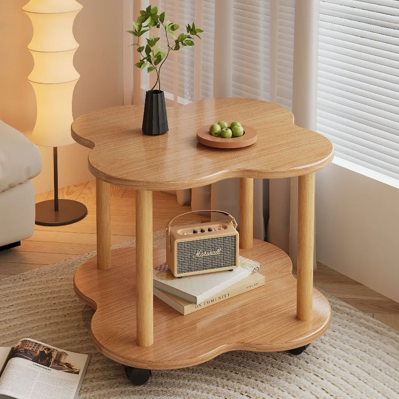 Vintage Round Side Table- Portable Multi-Functional Coffee Table & Nightstand for Small Space Living