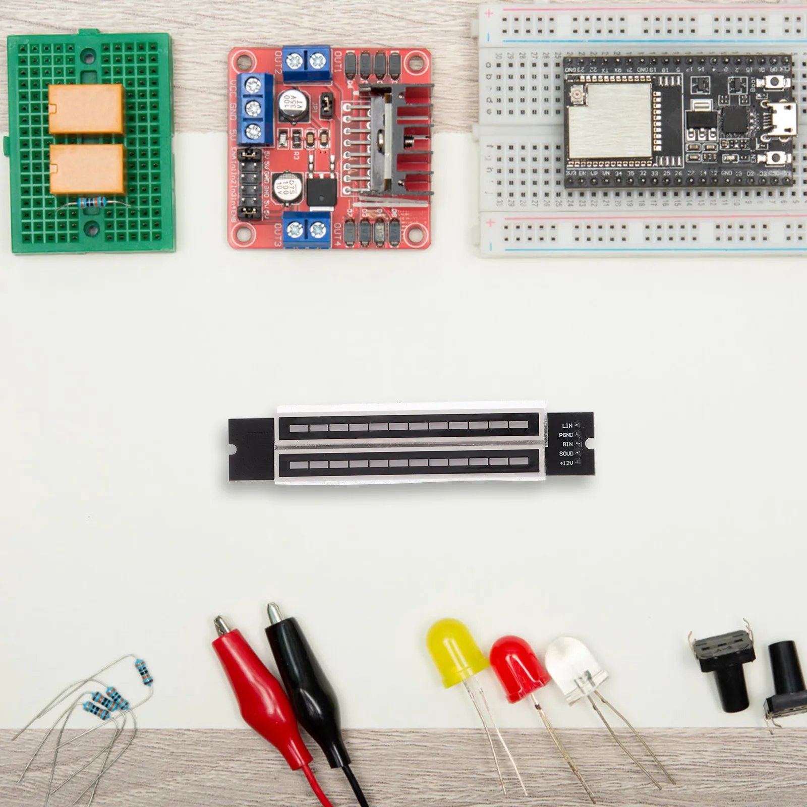 LED Music Level Indicator Light Adjustable Speed Multicolor Sound Display for Home Studio Audio Control
