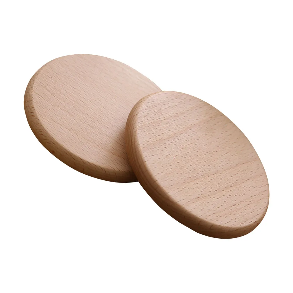 

2Pcs Solid Wood Coasters High Quality Wood Protect Table Heat Scratches Stains Glass Mug Ceramic Cup Bedroom Office Wedding