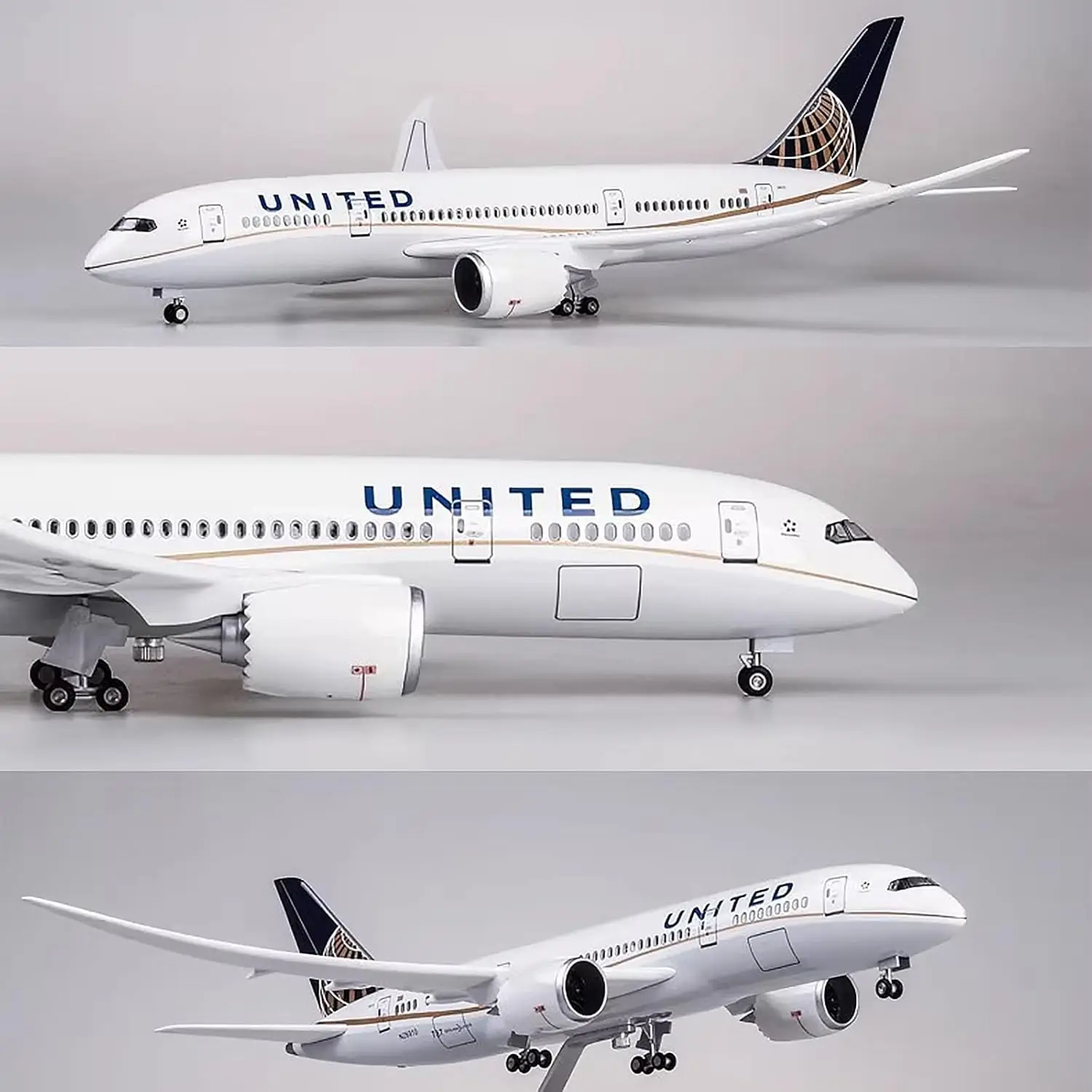 

Diecast Model 47CM B787 Airways Resin United Airlines 787 Airplane With Light Toys Airline Collection Gifts Plane Toys For Kids