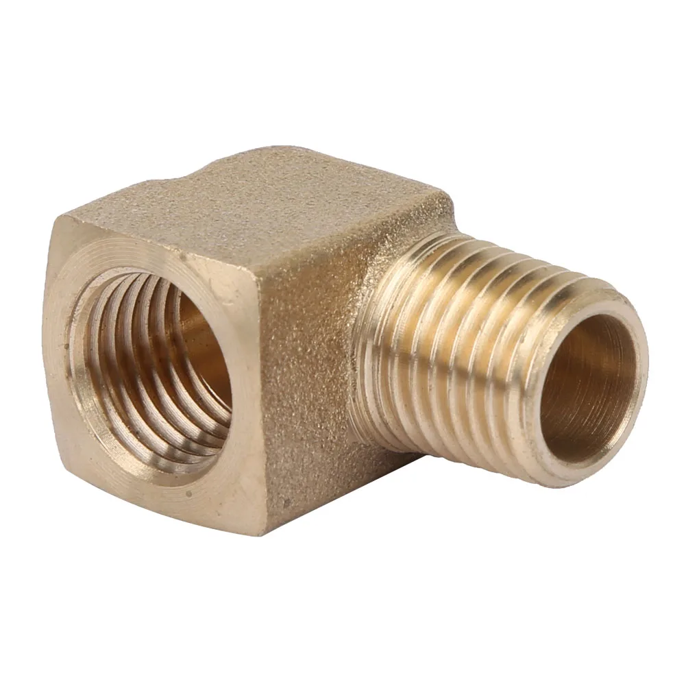1/4 NPT 90度エルボパイプ継手 1/4 NPTパイプ継手 真鍮製 1/4インチ オス・メス NPT 90度エルボパイプ継手コネクター