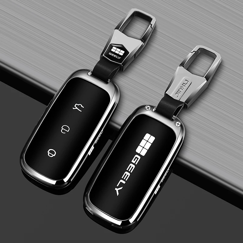 Zinc Alloy Key Fob Cover For Geely Galaxy L7 E5 A7, Anti‑Scratch Remote Key Shell Shock‑Resistant Car Key Holder Accessories