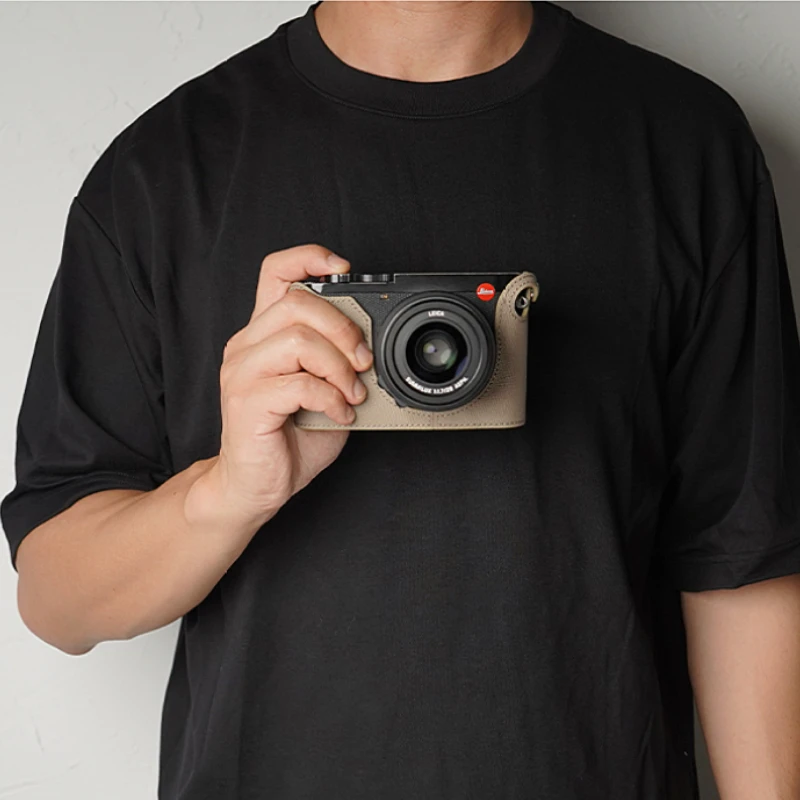 Für Leica Q2 Palm Print Holster Ohne Griff Vintage Schutz Zubehör Handarbeit Foto Kamera Echtes Leder Rindsleder Tasche Fall