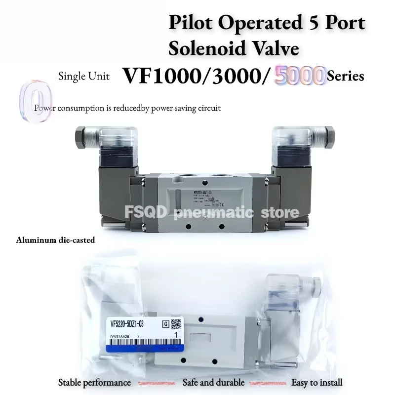 

VF5120 VF5220 VF5120K-5DZ1 5GD1 5G1 5D1 3DZ1 4G1 5DZB 5D 5DZ 4DZD 4DD 5G 5GZ 5GZB 4D1-03F 03 02 Solenoid Valve Pneumatic VF5000