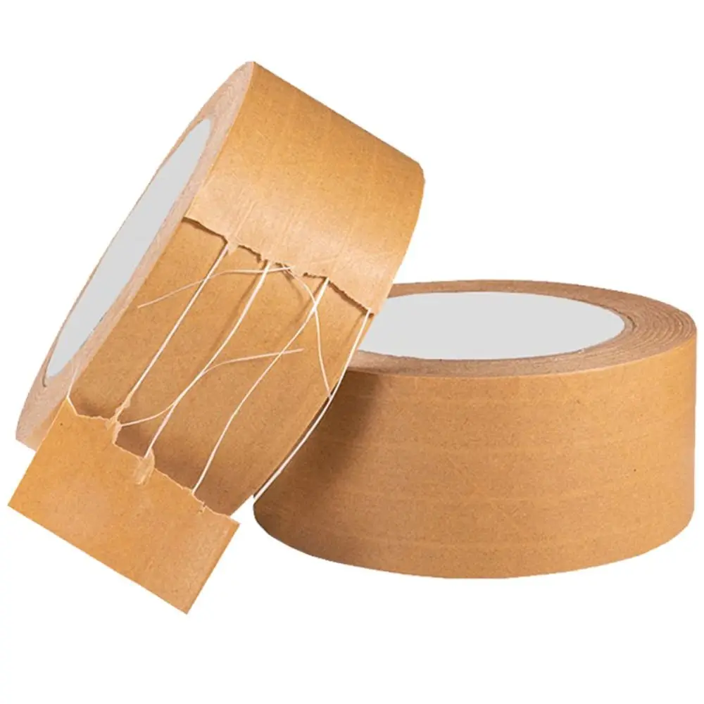 30-50M/Roll Car Painting Shelter Reinforced Kraft Paper Tape Self Adhesive Waterproof Gummed Packaging Tape Recyclable