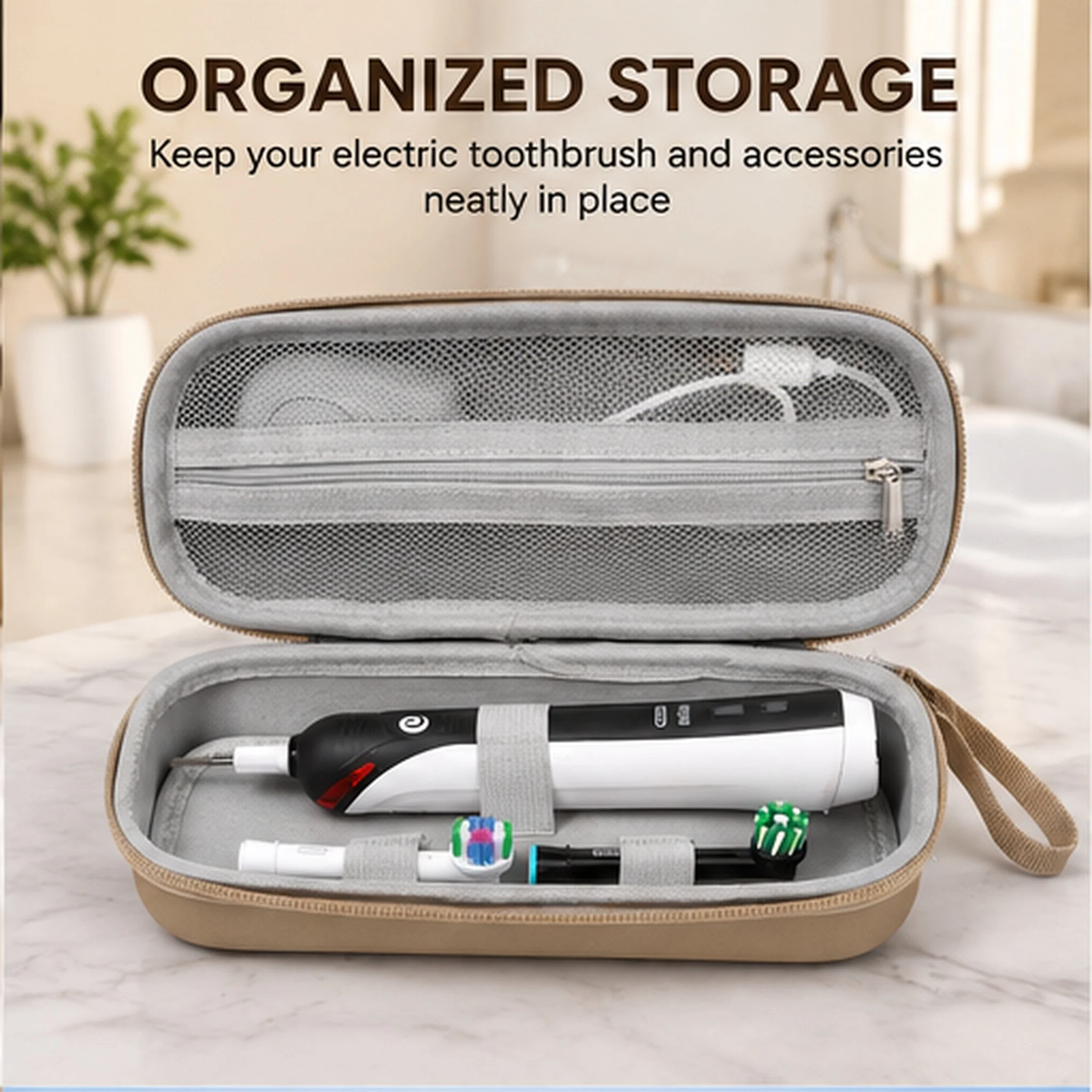 Electric Toothbrush Case for Oral-B Pro/iO/Philips Sonicare, Travel Traveling Storage Bag with Mesh Pocket Covers Protection