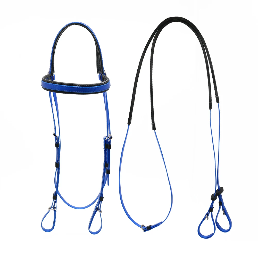 Waterproof Western Bridle for Horses Durable Metal Nylon Model with Rein PVC Plastic Equestrian Product