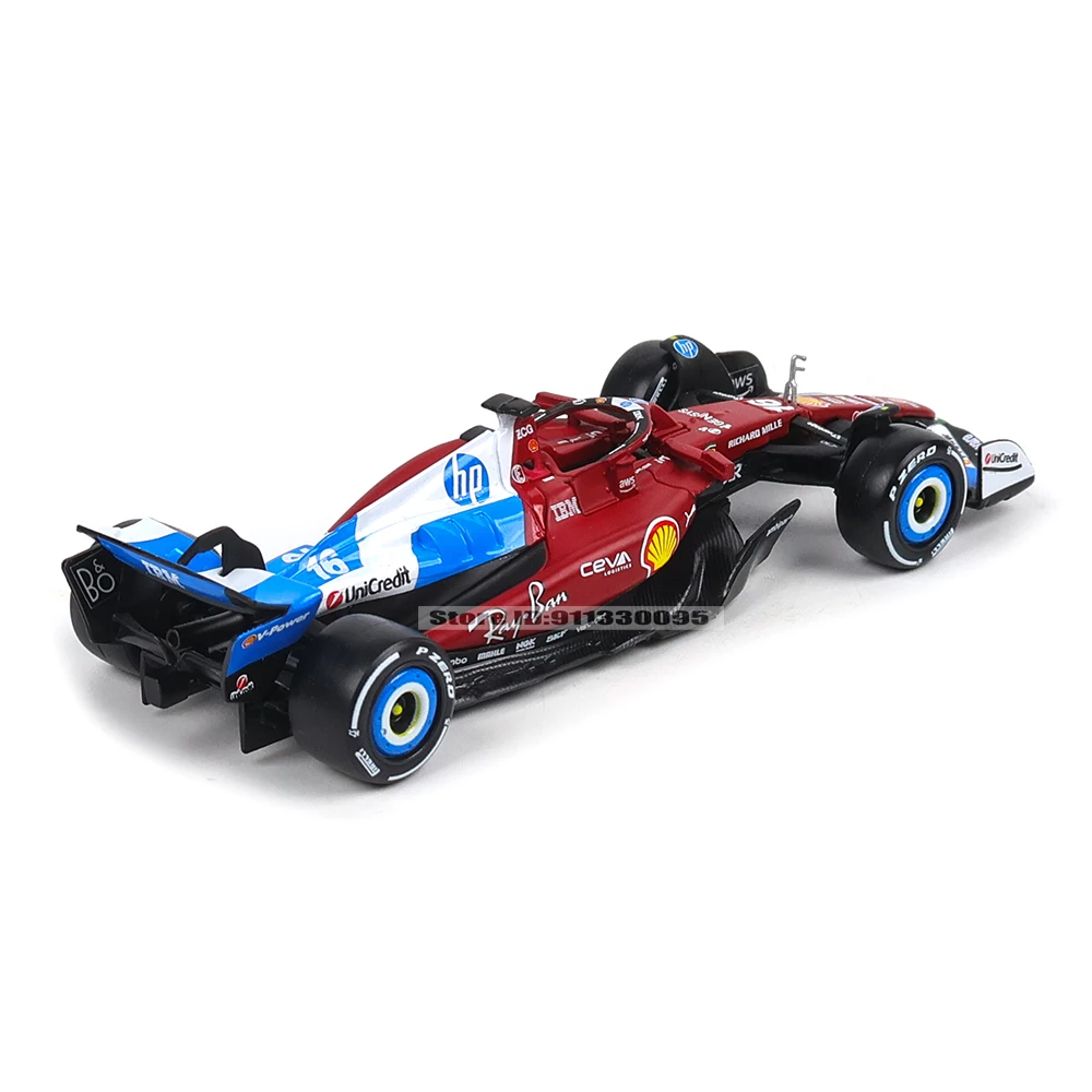 Bburago 1:43 2025 F1 Miami Grand Prix Ferrari SF25 #16 Charles Leclerc #44 Lewis Hamilton car model alloy car toy collection view 3
