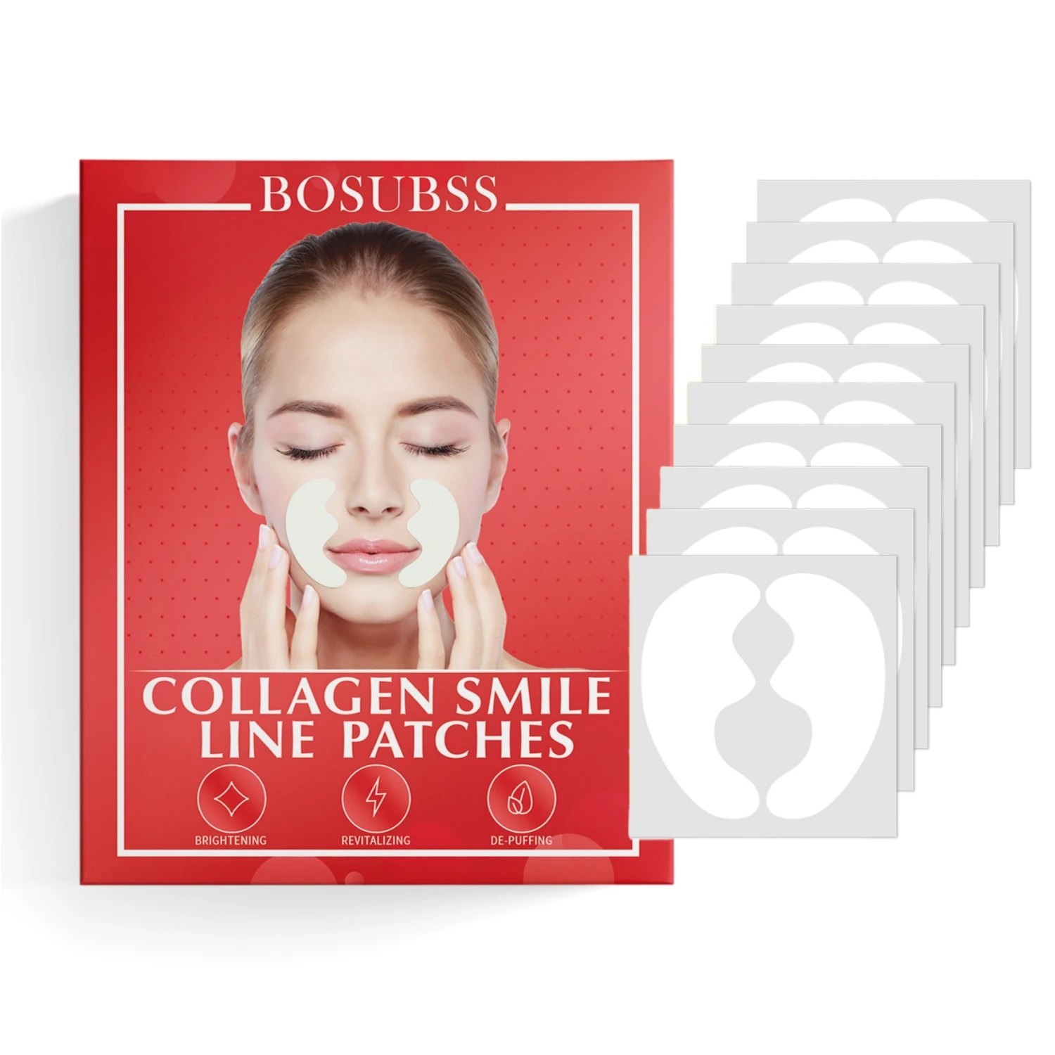20 Parches Faciales para Línea de la Sonrisa, Adhesivos para el Cuidado de la Piel del Área de las Mejillas y la Boca, Parches de Belleza Facial para el Cuidado Diario
