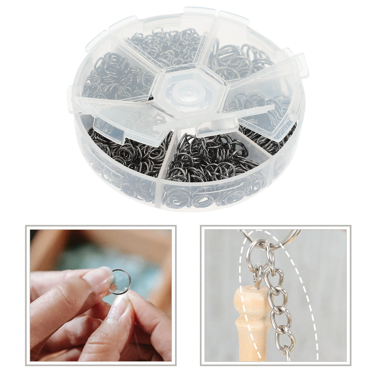 

1 коробка металлических соединительных колец для рукоделия, серебряные разъемные кольца для изготовления ювелирных изделий, ремонта браслетов и ожерелий
