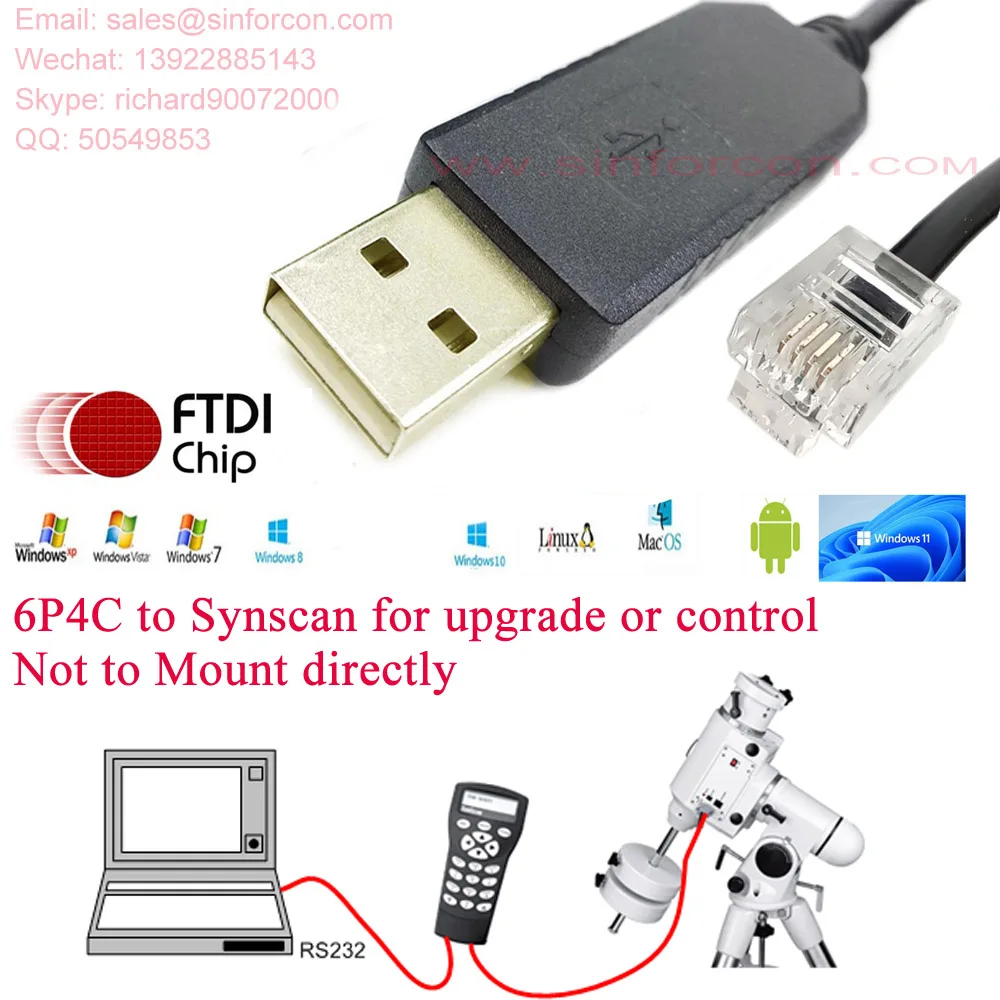 

EQ5 EQ6 EQMOD EQ6R HEQ5 EQ8 EQDIRECT AZ-EQ6 SynScan PC Goto Cable HC Hand Controller Upgrade Cord