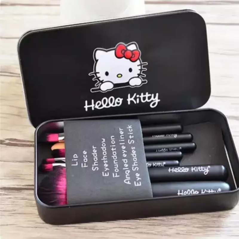 Cartoon Hello Kitty Makeup Brushes Fashion Anime Sanrio Y2k Accessories Kitty Stuff Women Beauty Tools Girls Gift Gift Box