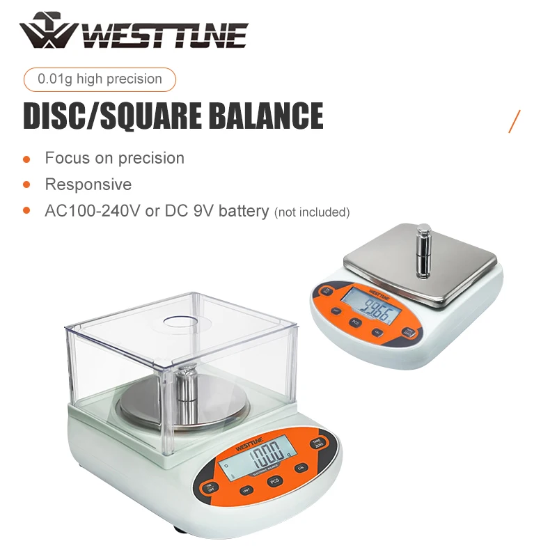 WESTTUNE 0.01g Precision Digital Electronic Balance Portable Mini Lab Jewelry Gold Weighing Scale Electronic Analytical Balance