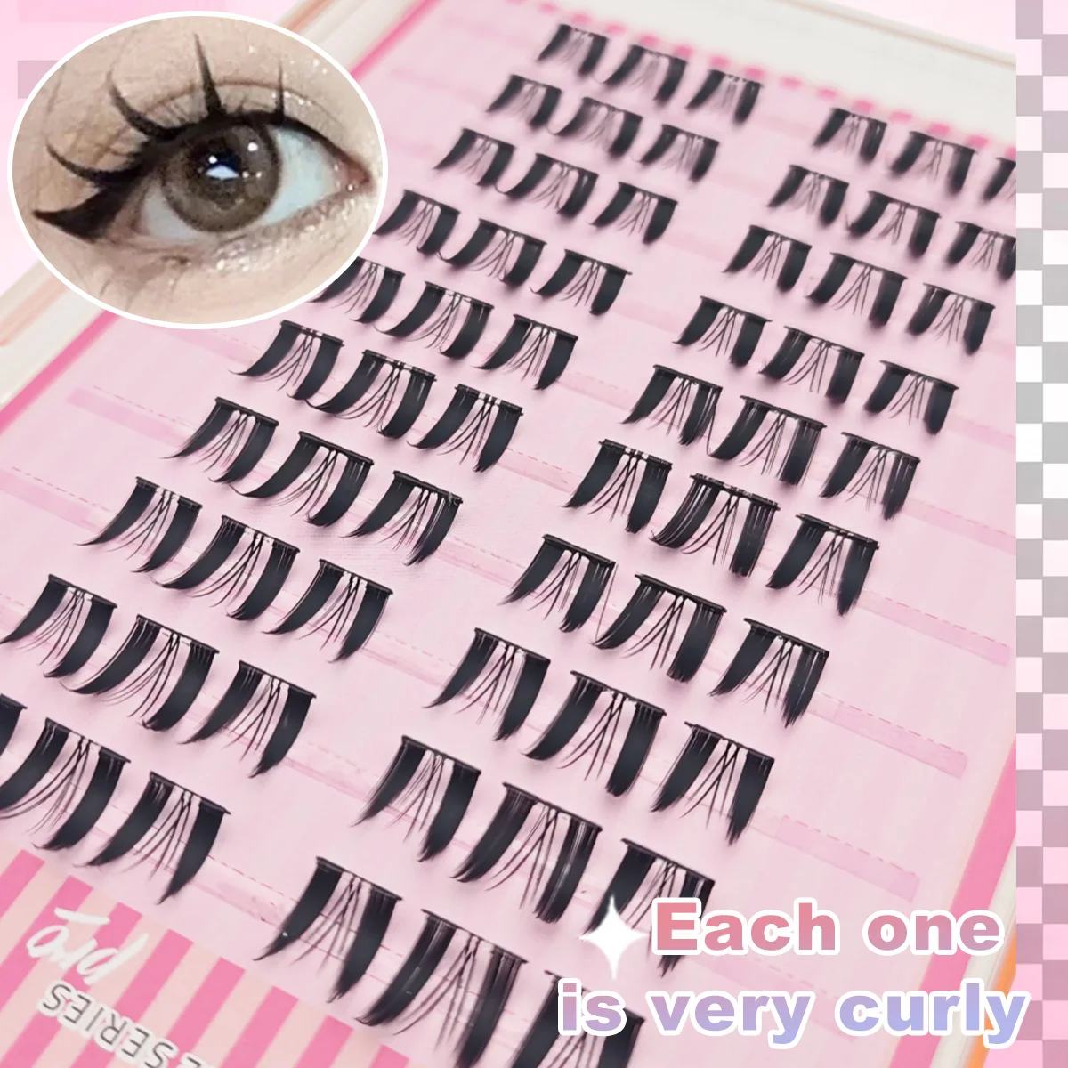 60pcs Manga Lash Clusters No Glue Adhesive California Sunset Eyelash Clusters Reusable Comfortable Wear Fake Lashes Extensions