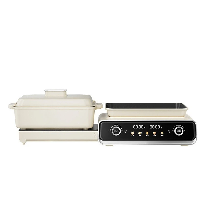 Grilled rinse steaming integrated pot Household hot pot steamer Electric barbecue grill More meat plates