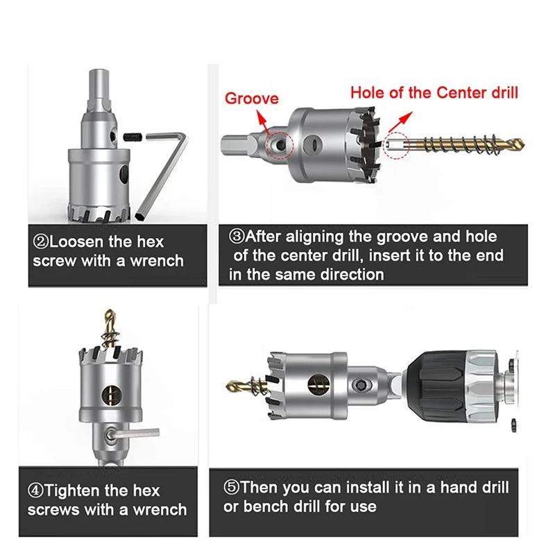 12 Piece Saw Kit Fit For Hard Metal, 5/8Inch -2-1/8Inch Pilot Drill Bit For Metal, Stainless Steel, Iron, Wood, Plastic