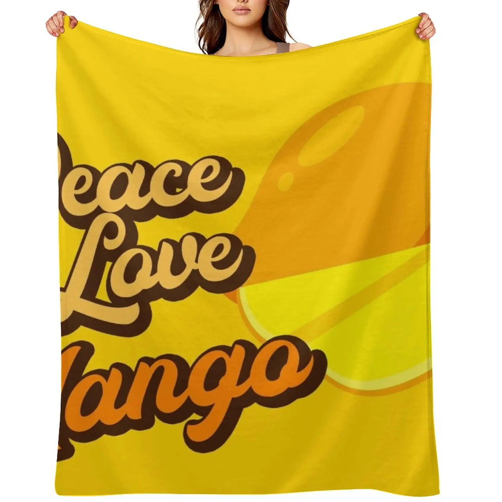 

Peace Love Mango. Throw Blanket Personalized Gift for sofa Softest Blankets