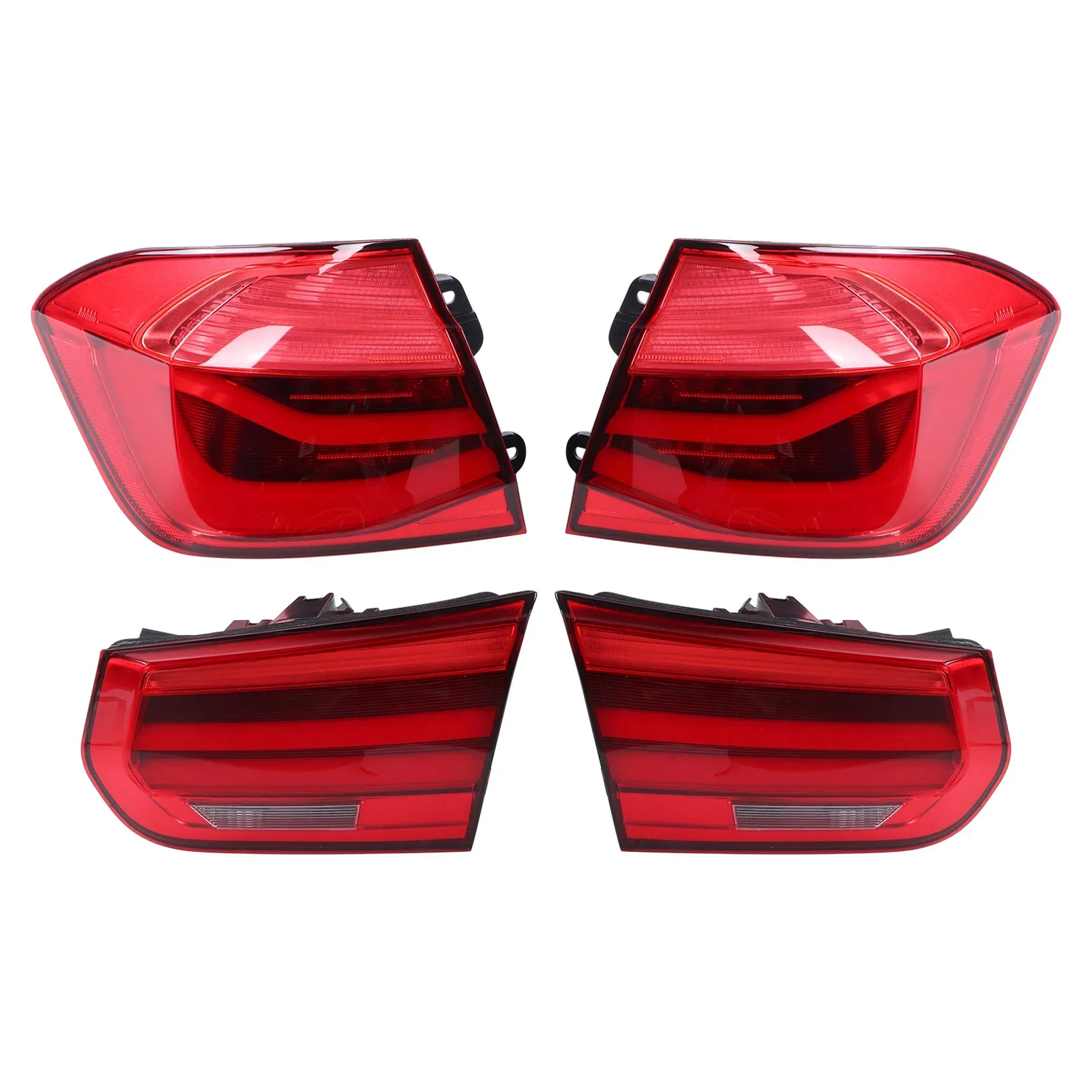 For BMW 3 Series F30 M3 F80 2012 2013 2014 2015 2016-2019 1 Pair Full LED Dynamic Rear Tail Light Lamp Red Lens