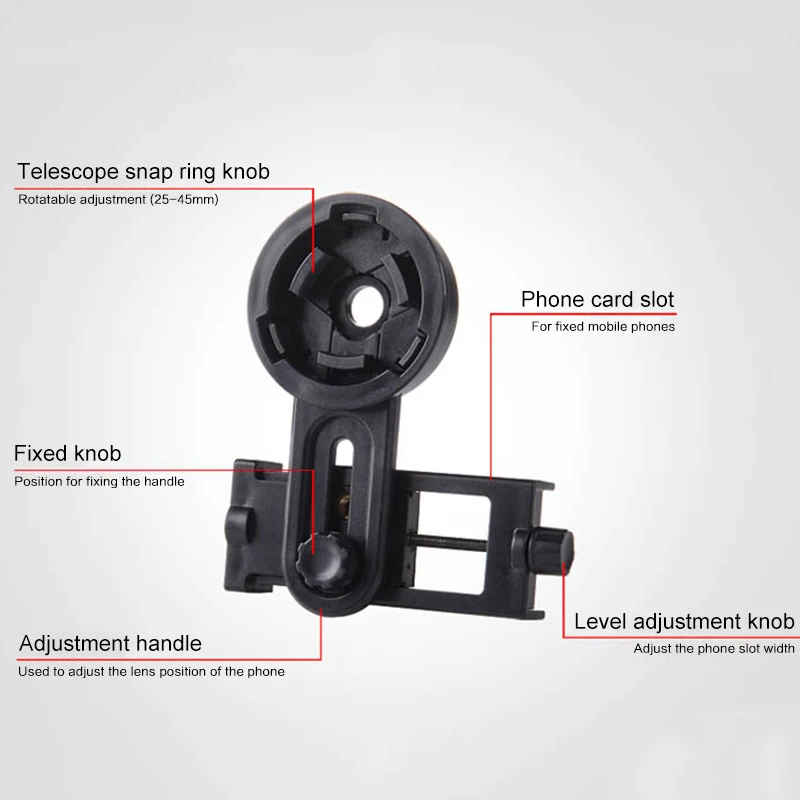 Monocular Telescope Universal Holder Adapter Clip Mount Bracket For Width 5.5-9cm Mobile Smart Phone Whosale&Dropship #ND