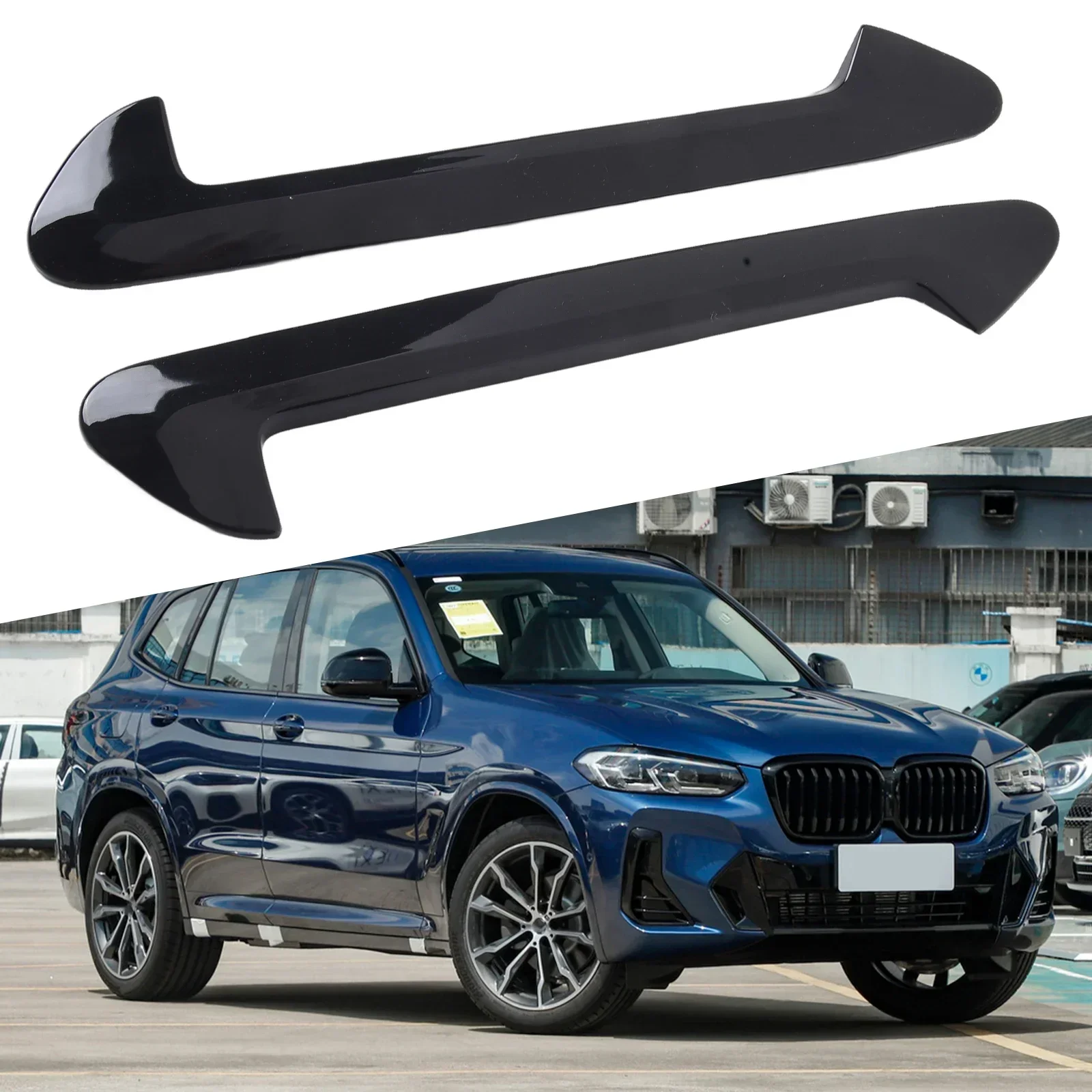 Black ABS Side Air  Vent Trim Car Fender Side Vents Air Flow Intake Hole Grille Sticker Cover For BMW X3 G01 X4 G02 2018-2023 ﻿