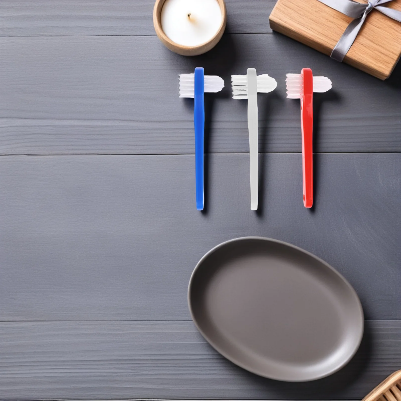 

3Pcs Adult Denture Brushes Small T-Shape Bristle Toothbrushes for Denture Cleaning Oral Care Small Toothbrush Dental Brush